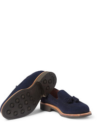 Mocassins à pampilles en daim bleu marine Mark McNairy