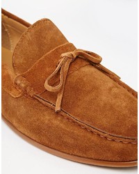 Mocassins à pampilles en daim marron Asos