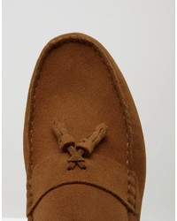 Mocassins à pampilles en daim marron Asos