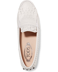 Mocassins en cuir à franges blancs Tod's