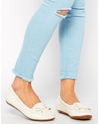 Mocassins en cuir blancs Asos