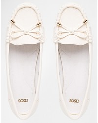 Mocassins en cuir blancs Asos