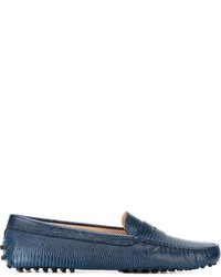 Mocassins en cuir bleus Tod's