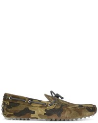 Mocassins en cuir camouflage olive Car Shoe