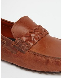 Mocassins en cuir marron Asos