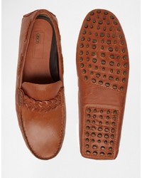 Mocassins en cuir marron Asos