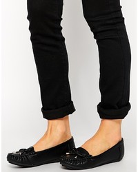 Mocassins en cuir noirs Asos