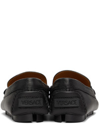Mocassins en cuir noirs Versace