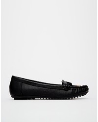 Mocassins en cuir noirs Asos