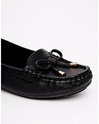 Mocassins en cuir noirs Asos