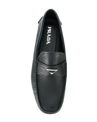 Mocassins en cuir noirs Prada