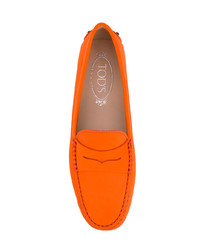 Mocassins en cuir orange Tod's