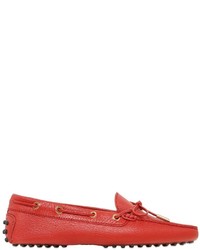 Mocassins en cuir rouges