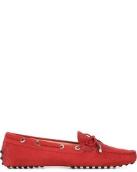 Mocassins en cuir rouges Tod's