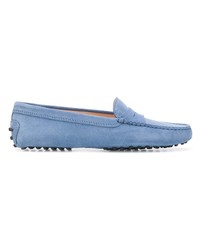 Mocassins en daim bleu clair Tod's