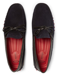 Mocassins en daim bleu marine Tod's