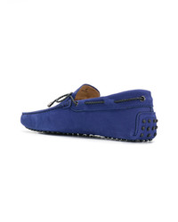 Mocassins en daim bleus Tod's