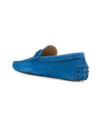 Mocassins en daim bleus Tod's