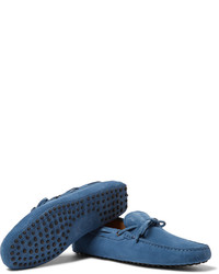 Mocassins en daim bleus Tod's