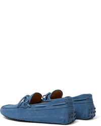 Mocassins en daim bleus Tod's