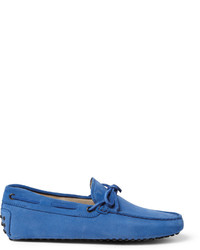 Mocassins en daim bleus Tod's