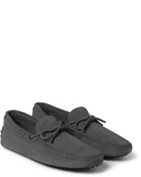 Mocassins en daim gris foncé Tod's