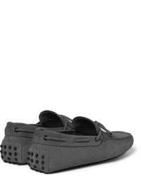 Mocassins en daim gris foncé Tod's