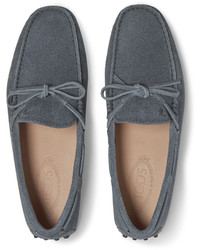 Mocassins en daim imprimés gris foncé Tod's