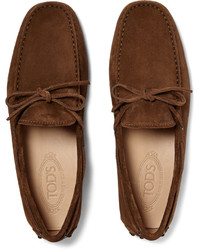 Mocassins en daim marron Tod's