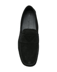 Mocassins en daim noirs Emporio Armani