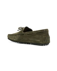 Mocassins en daim olive Tod's