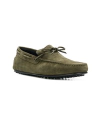 Mocassins en daim olive Tod's