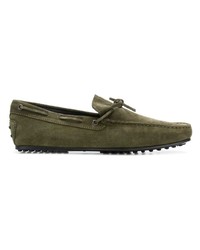 Mocassins en daim olive Tod's