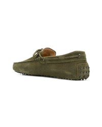 Mocassins en daim olive Tod's