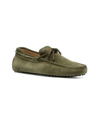 Mocassins en daim olive Tod's