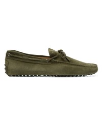 Mocassins en daim olive Tod's