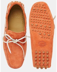 Mocassins en daim orange Base London