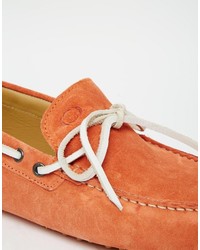 Mocassins en daim orange Base London