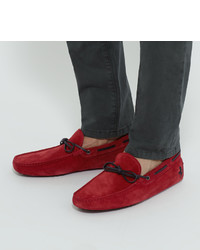 Mocassins en daim rouges Tod's