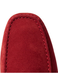 Mocassins en daim rouges Tod's