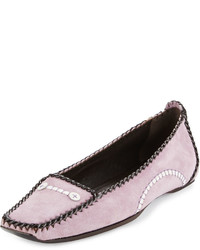 Mocassins en daim violet clair