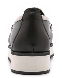 Mocassins plateforme en cuir noirs et blancs Rag and Bone