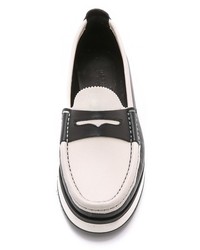 Mocassins plateforme en cuir noirs et blancs Rag and Bone