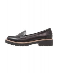 Mocassins plateforme en cuir noirs Anna Field