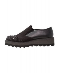 Mocassins plateforme en cuir noirs Anna Field
