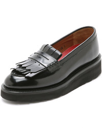 Mocassins plateforme en cuir noirs Grenson