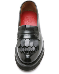 Mocassins plateforme en cuir noirs Grenson