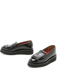 Mocassins plateforme en cuir noirs Grenson