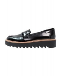 Mocassins plateforme en cuir noirs Mtng