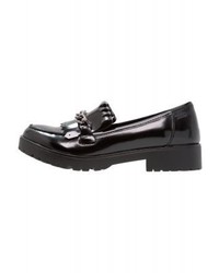 Mocassins plateforme en cuir noirs Mtng